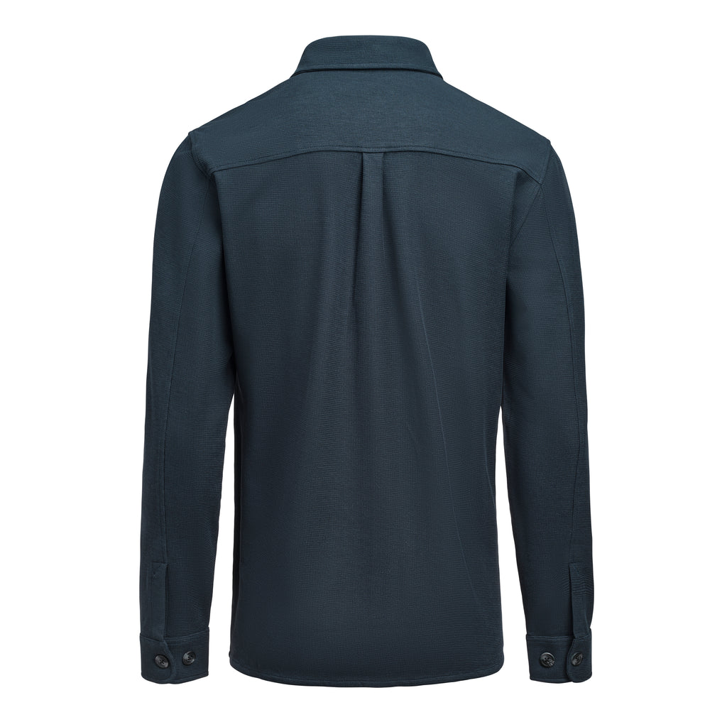 Strukturstickat overshirt i waffle-tyg